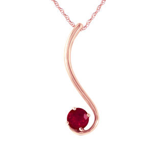 14K. SOLID GOLD NECKLACE WITH NATURAL RUBY (Rose Gold)